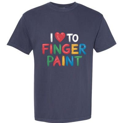 I Love To Finger Paint Art Lover Couple Valentine Design Raglan Baseball Garment-Dyed Heavyweight T-Shirt