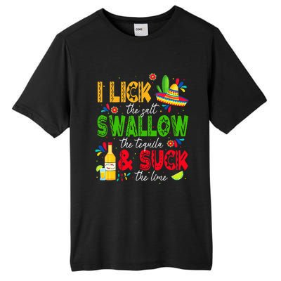 I Lick The Salt Swallow The Tequila Cinco De Mayo Fiesta Tall Fusion ChromaSoft Performance T-Shirt