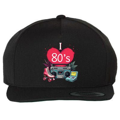I Love The 80s Retro Nostalgic Celebration Old School Vibes Great Gift Wool Snapback Cap