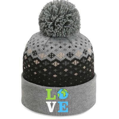 I LOVE The Earth Earth Day Gift The Baniff Cuffed Pom Beanie