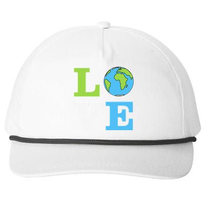 I LOVE The Earth Earth Day Gift Snapback Five-Panel Rope Hat