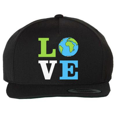 I LOVE The Earth Earth Day Gift Wool Snapback Cap