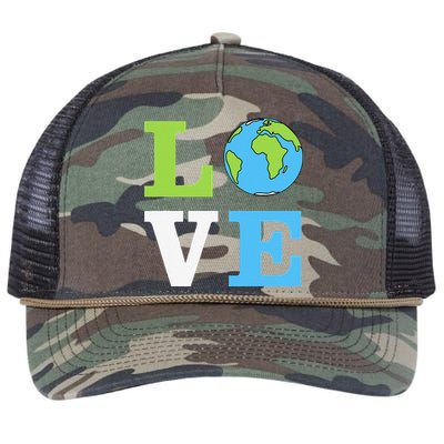 I LOVE The Earth Earth Day Gift Retro Rope Trucker Hat Cap