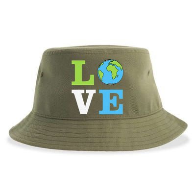 I LOVE The Earth Earth Day Gift Sustainable Bucket Hat