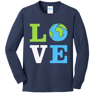 I LOVE The Earth Earth Day Gift Kids Long Sleeve Shirt