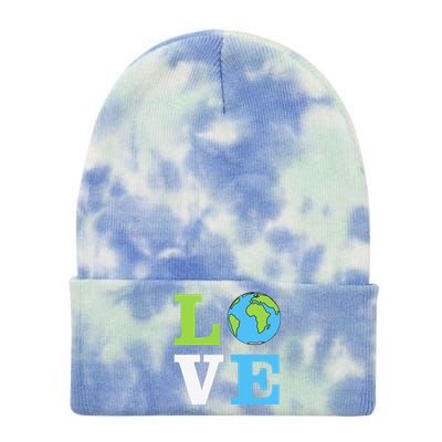 I LOVE The Earth Earth Day Gift Tie Dye 12in Knit Beanie