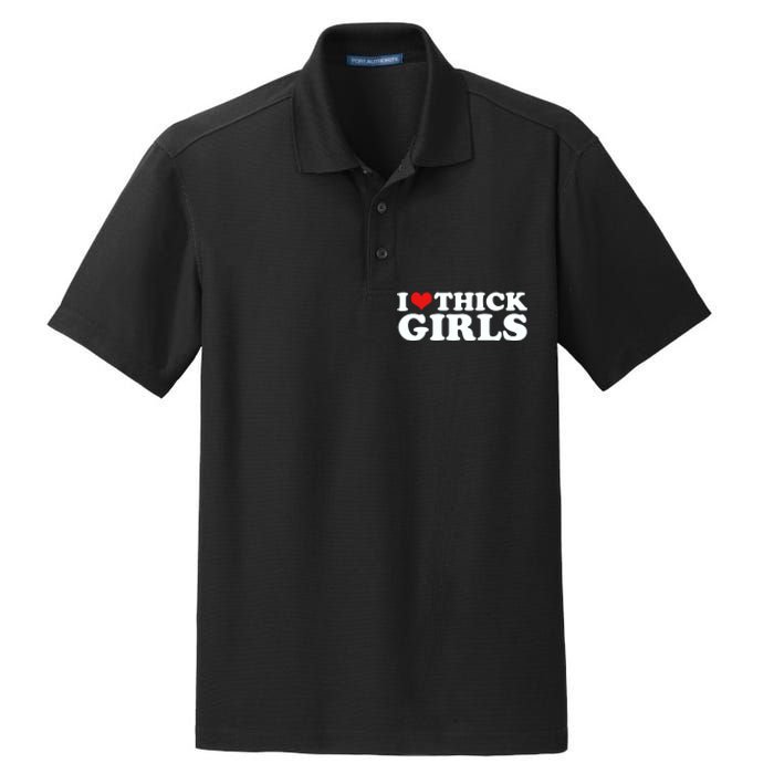 I Love Thick Girls Dry Zone Grid Polo