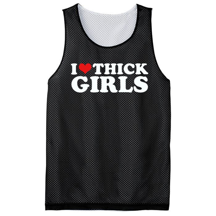 I Love Thick Girls Mesh Reversible Basketball Jersey Tank