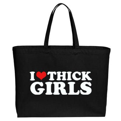 I Love Thick Girls Cotton Canvas Jumbo Tote