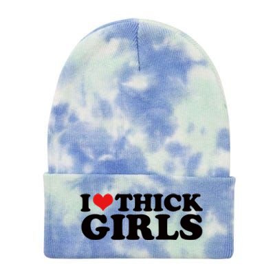 I Love Thick Girls Tie Dye 12in Knit Beanie