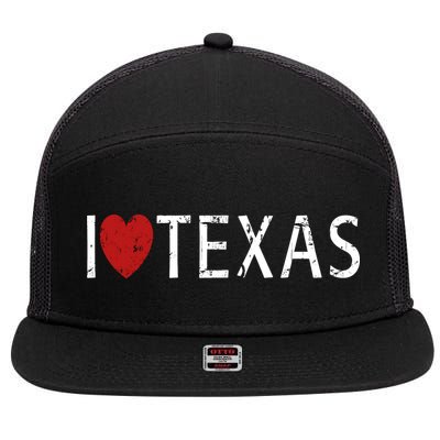I Love Texas 7 Panel Mesh Trucker Snapback Hat