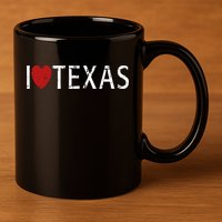 I Love Texas 11oz C Handle Ceramic Mug