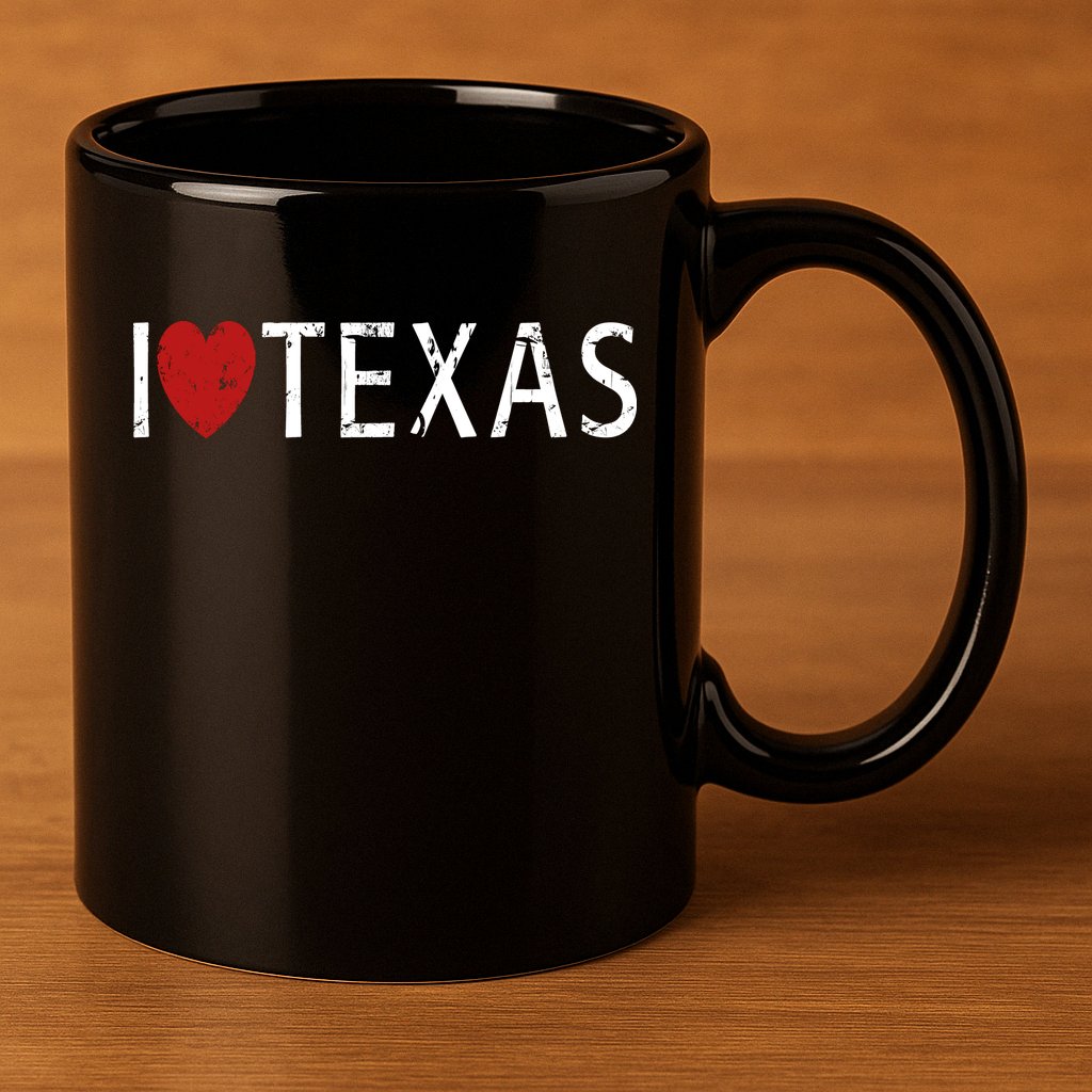 I Love Texas 11oz C Handle Ceramic Mug