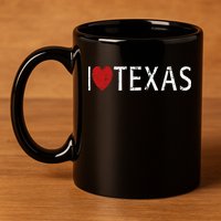 I Love Texas 11oz C Handle Ceramic Mug