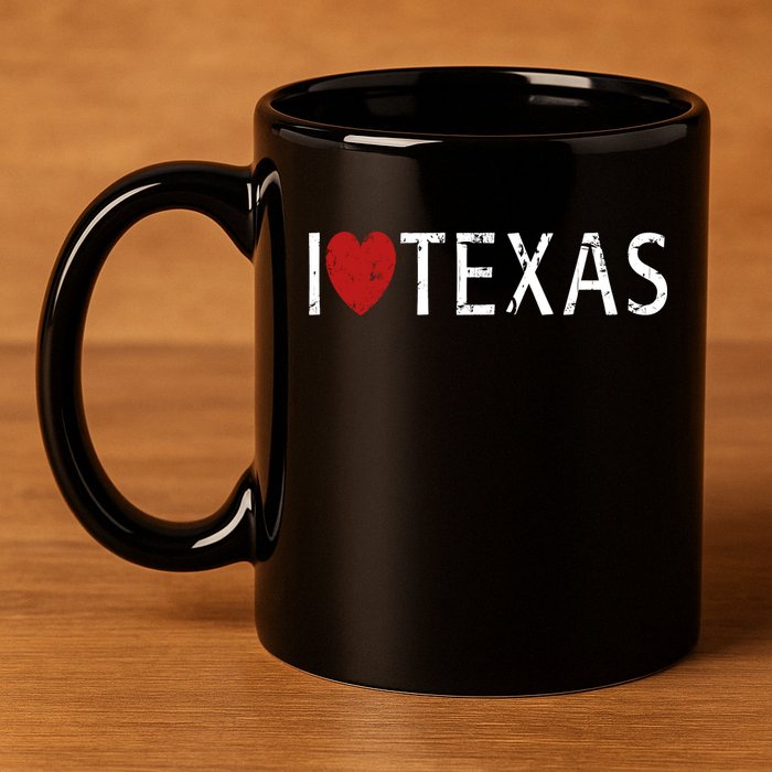 I Love Texas 11oz C Handle Ceramic Mug
