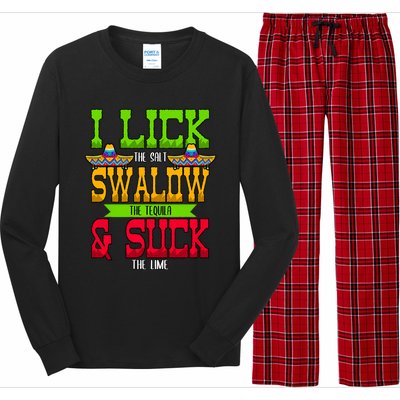 I Lick The Salt Swallow The Tequila Cinco De Mayo Mexican Party Fiesta May 5th Long Sleeve Pajama Set