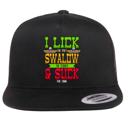 I Lick The Salt Swallow The Tequila Cinco De Mayo Mexican Party Fiesta May 5th Flatbill Hat