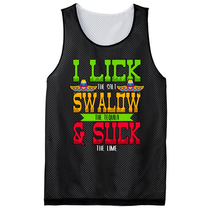 I Lick The Salt Swallow The Tequila Cinco De Mayo Mexican Party Fiesta May 5th Mesh Reversible Basketball Jersey Tank