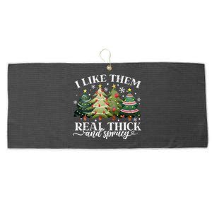 I Like Them Real Thick & Sprucey Funny Christmas Large Microfiber Waffle Golf Towel