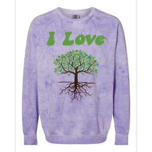 I Love Trees Tree Planting Or Earth Day Colorblast Crewneck Sweatshirt