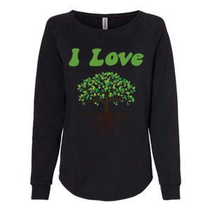 I Love Trees Tree Planting Or Earth Day Womens California Wash Sweatshirt