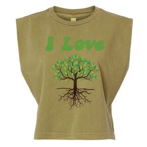 I Love Trees Tree Planting Or Earth Day Garment-Dyed Women's Muscle Tee