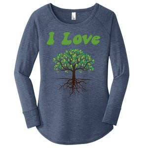 I Love Trees Tree Planting Or Earth Day Women's Perfect Tri Tunic Long Sleeve Shirt