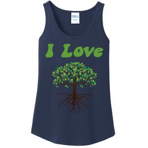 I Love Trees Tree Planting Or Earth Day Ladies Essential Tank