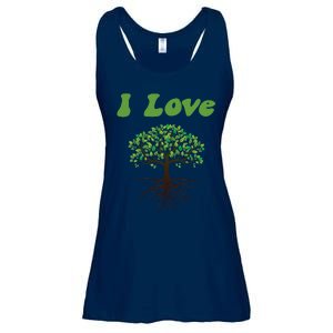 I Love Trees Tree Planting Or Earth Day Ladies Essential Flowy Tank