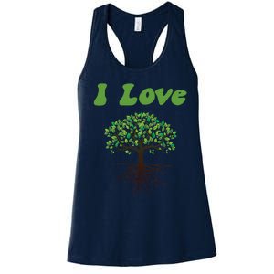 I Love Trees Tree Planting Or Earth Day Women's Racerback Tank