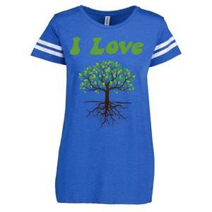 I Love Trees Tree Planting Or Earth Day Enza Ladies Jersey Football T-Shirt