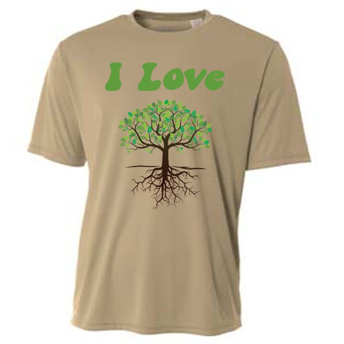 I Love Trees Tree Planting Or Earth Day Cooling Performance Crew T-Shirt