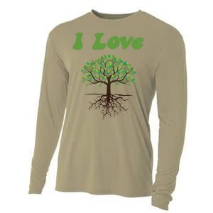 I Love Trees Tree Planting Or Earth Day Cooling Performance Long Sleeve Crew