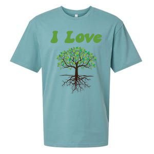 I Love Trees Tree Planting Or Earth Day Sueded Cloud Jersey T-Shirt