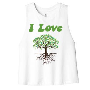 I Love Trees Tree Planting Or Earth Day Women's Racerback Cropped Tank