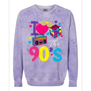 I Love The 90S Retro 90s Costume Party Colorblast Crewneck Sweatshirt