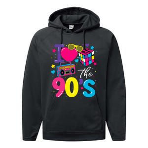 I Love The 90S Retro 90s Costume Party Performance Fleece Hoodie