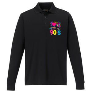 I Love The 90S Retro 90s Costume Party Performance Long Sleeve Polo