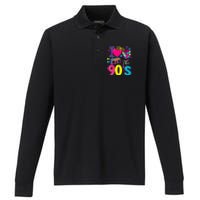 I Love The 90S Retro 90s Costume Party Performance Long Sleeve Polo