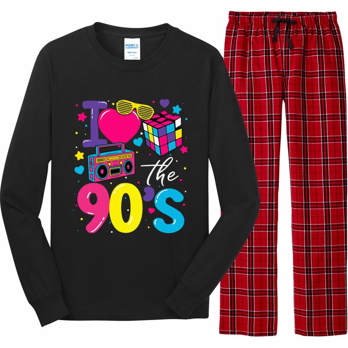 I Love The 90S Retro 90s Costume Party Long Sleeve Pajama Set