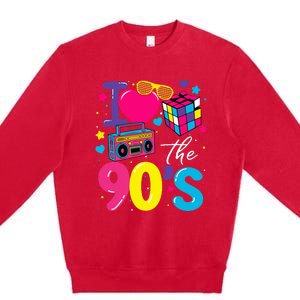 I Love The 90S Retro 90s Costume Party Premium Crewneck Sweatshirt