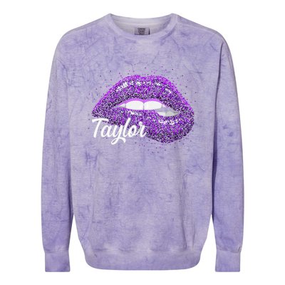 I Love Taylor Lips Funny Taylor Colorblast Crewneck Sweatshirt