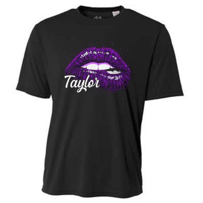 I Love Taylor Lips Funny Taylor Cooling Performance Crew T-Shirt