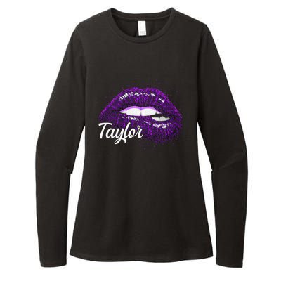 I Love Taylor Lips Funny Taylor Womens CVC Long Sleeve Shirt