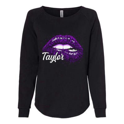 I Love Taylor Lips Funny Taylor Womens California Wash Sweatshirt