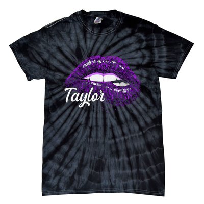 I Love Taylor Lips Funny Taylor Tie-Dye T-Shirt