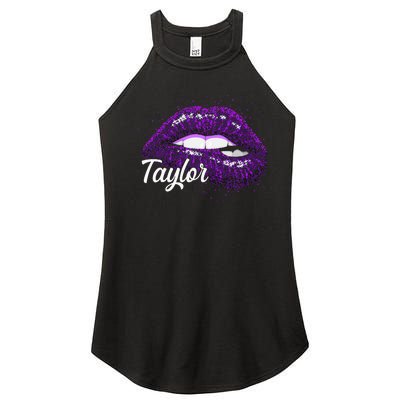 I Love Taylor Lips Funny Taylor Women’s Perfect Tri Rocker Tank