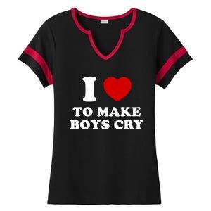 I Love To Make bo'ys Cry Ladies Halftime Notch Neck Tee