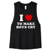 I Love To Make bo'ys Cry Women's Racerback Cropped Tank