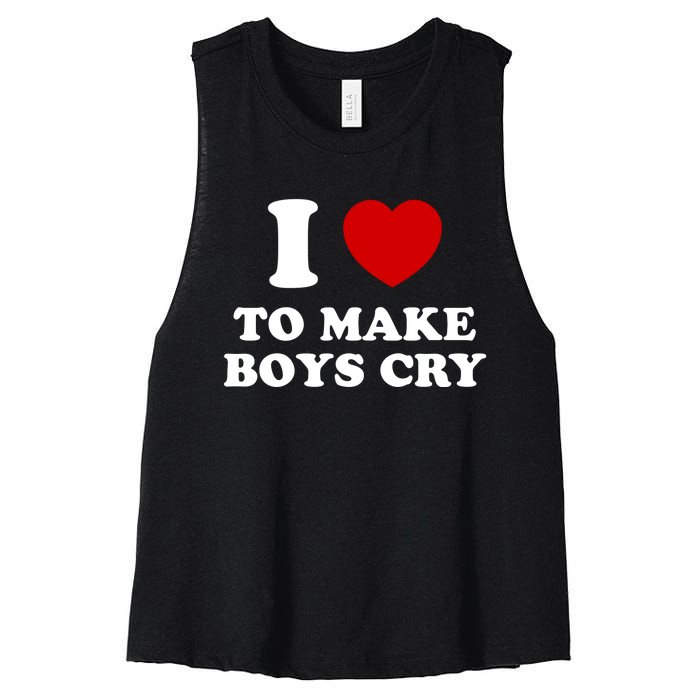 I Love To Make bo'ys Cry Women's Racerback Cropped Tank